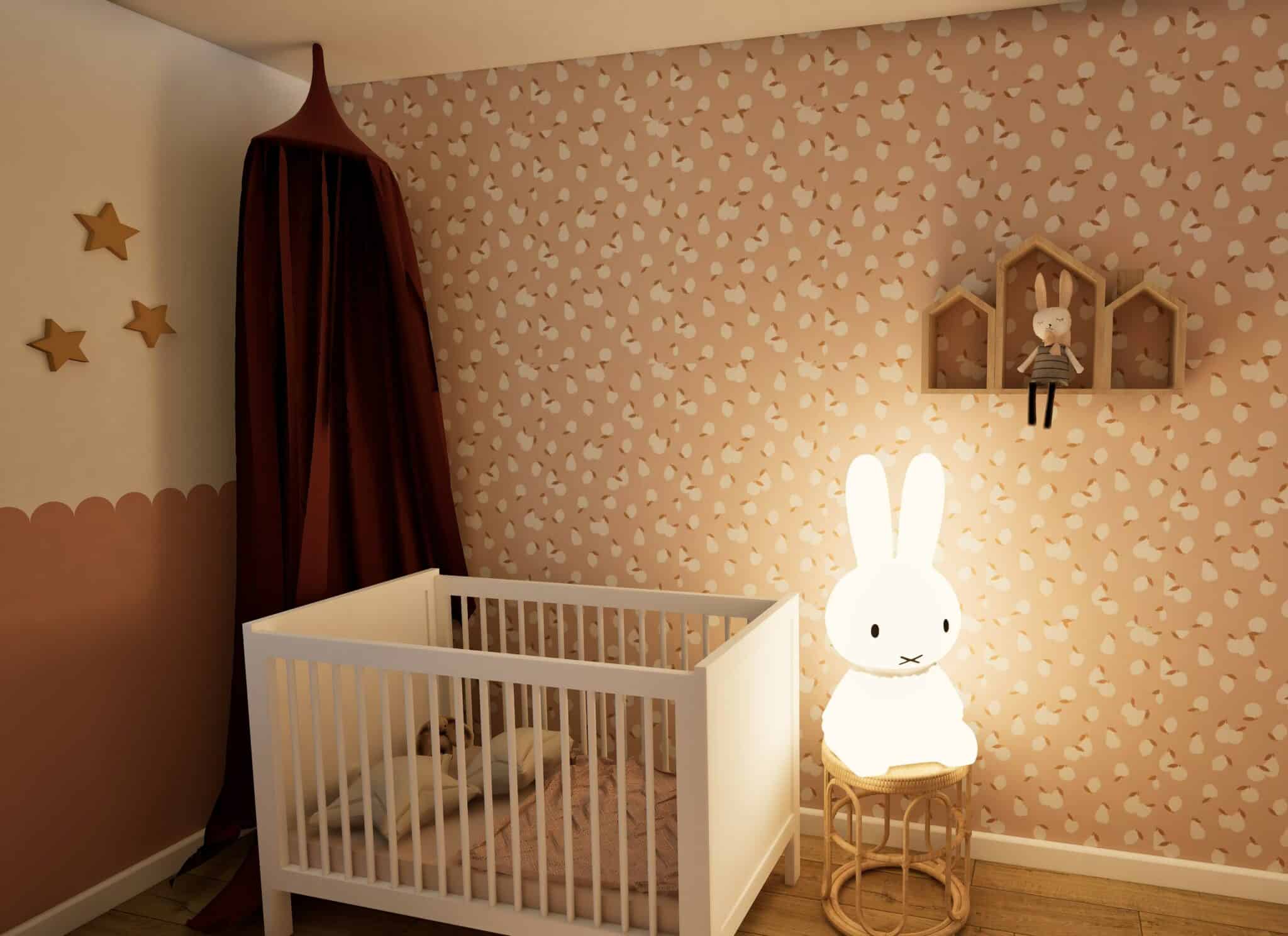 Rendu 3D réaliste chambre bébé
