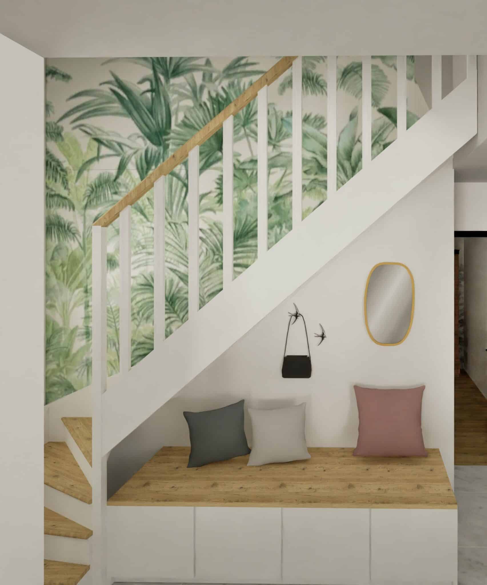 Rendu 3D réaliste de ma proposition d'aménagement d'une enytrée à Caen